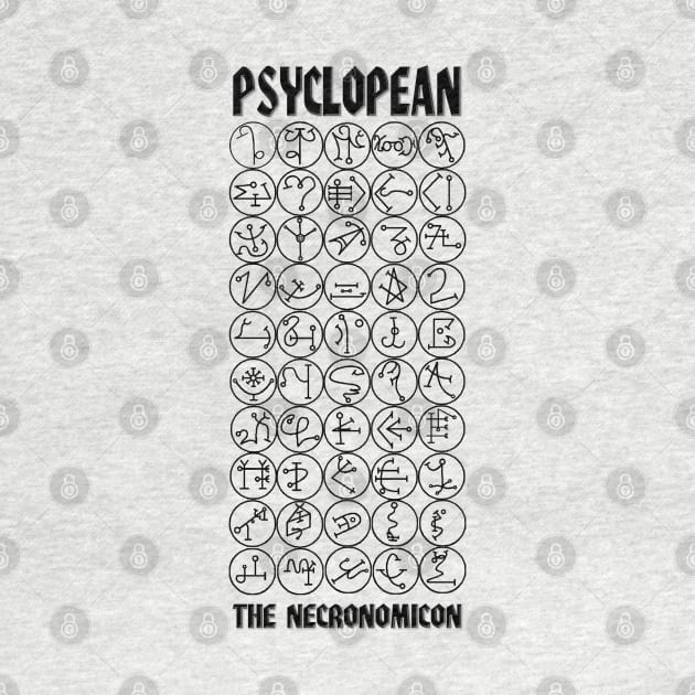 Psyclopean - Necronomicon - Book of Fifty Names - black lettering by AltrusianGrace